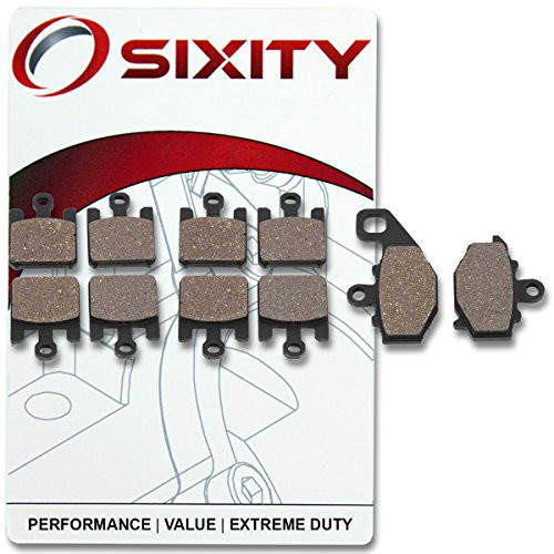 Sixity Front Rear Organic Brake Pads 2003-2004 for Kawasaki ZX636 Ninja ZX-6R Set Full Kit B1 B2 Complete