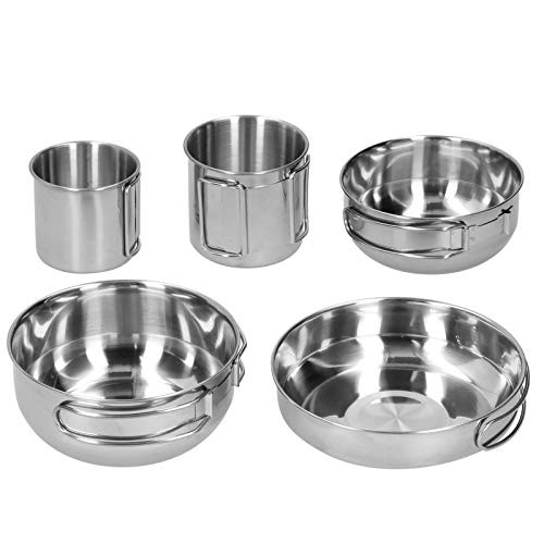 Camping Cookware, Tableware Cookware Sets, Tableware Set 5?Piece Cookware Pots And Pans Set Stainless Steel Cookware for Camping Picnic Outdoor Home Camping Cookware, Tableware Cookware Sets, Tableware Set 5?Piece Cookware Pots And Pans Set Stainless Steel Cookware for Camping Picnic Outdoor Home