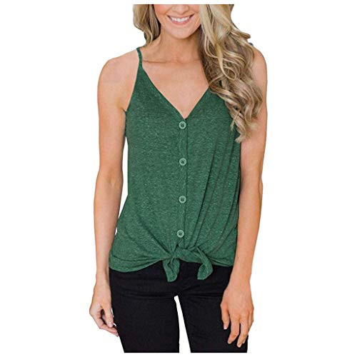 Pan Hui Women's Button Down V Neck Strappy Tank Tops Loose Casual Sleeveless Shirts Spaghetti Strap Cami Shirt Blouses Green Pan Hui Women's Button Down V Neck Strappy Tank Tops Loose Casual Sleeveless Shirts Spaghetti Strap Cami Shirt Blouses Green