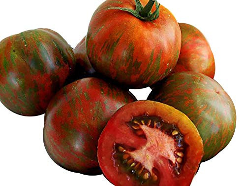 30+ ORGANICALLY GROWN Black Zebra Cherry Tomato Seeds, Heirloom NON-GMO, Indeterminate, Open-Pollinated, Low Acid, Productive, Delicious and Sweet, From USA