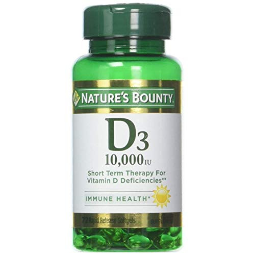 Nature's Bounty D3-10,000 IU Softgels 72 ea (Pack of 2)