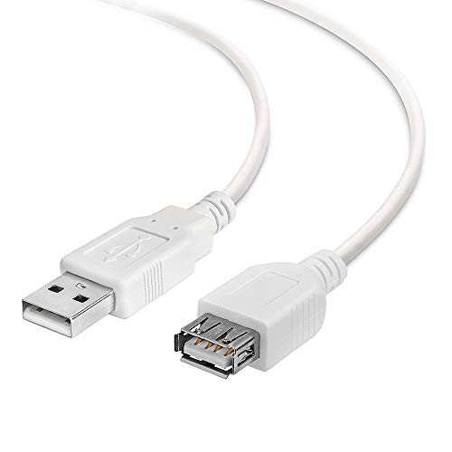 Cmple - USB 2.0 Extension Cable A Male to A Female Extension Cable - 6 Feet White