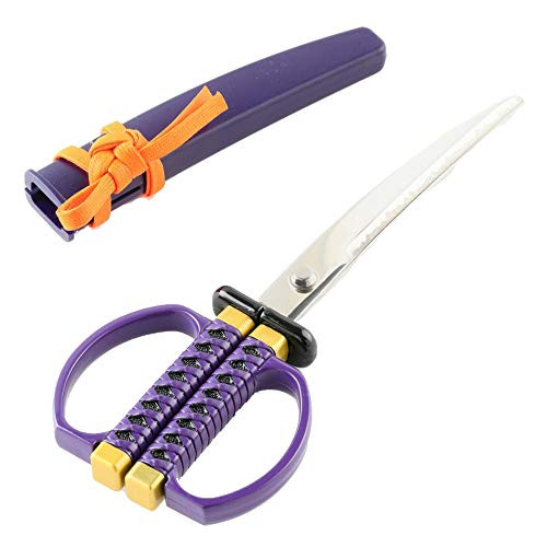Traditional Japanese Design Sword Style Scissors with Cover (Purple)