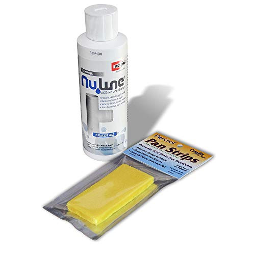 (1)-Pack NuLine NL1 HVAC Condensate 8 Ounce Nu-Line Drain Cleaner Plus (1) 2001D Pan Strips