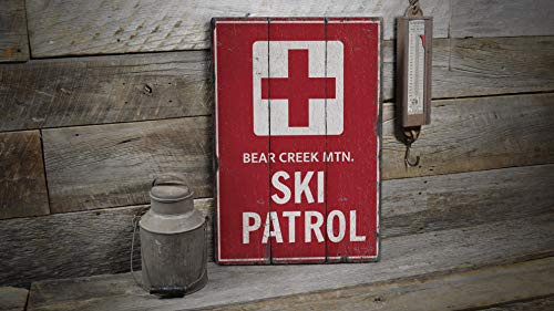20X34CM Ski Patrol Sign, Wood Ski Patrol Decor, Ski Patrol Wood Signs, Ski Decor, Slope Gift, Wood Sign - Rustic Hand Made Vintage Wooden Decoration