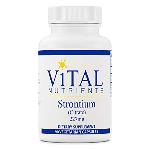 Vital Nutrients - Strontium (Citrate) - Supports Healthy Teeth and Bones - 90 Vegetarian Capsules per Bottle - 227 mg