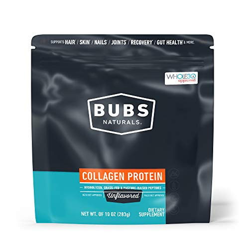 BUBS Naturals Pasture Raised Grass-Fed Collagen Peptides-Keto Friendly -Whole30 Approved-Paleo Friendly-Non - GMO-Dairy-Free Gluten-Free-Mixes Easy-Unflavored Collagen Powder (10oz Bag) - 14 Servings BUBS Naturals Pasture Raised Grass-Fed Collagen Peptides-Keto Friendly -Whole30 Approved-Paleo Friendly-Non - GMO-Dairy-Free Gluten-Free-Mixes Easy-Unflavored Collagen Powder (10oz Bag) - 14 Servings