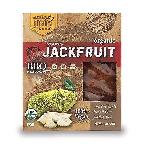 Nature's Greatest Foods, Organic Jackfruit, Vegan, Gluten-Free, 10 Ounce (6 Pack) (BBQ FLAVOR) Nature's Greatest Foods, Organic Jackfruit, Vegan, Gluten-Free, 10 Ounce (6 Pack) (BBQ FLAVOR)