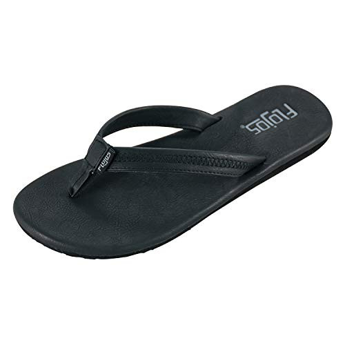 Flojos Women's Claire Flip Flops, Black, 6 M US