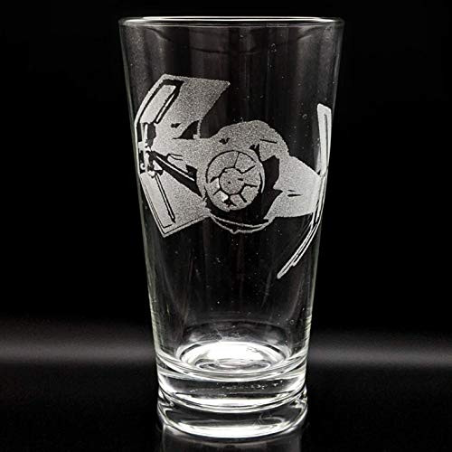 TIE FIGHTER Engraved Star Wars Inspired Pint Glass