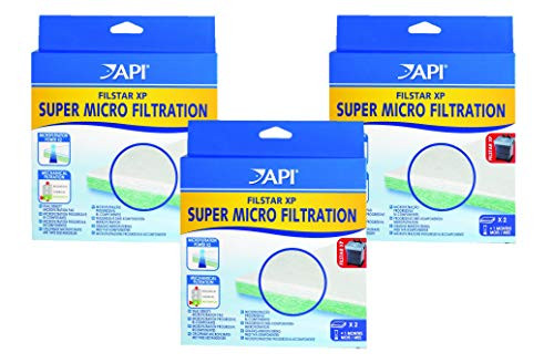 API 3 Pack of Filstar XP Super Micro Filtration Pads, 2 Pads Each - 6 Total, Replacement Aquarium Filter Media