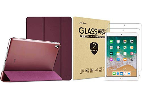 ProCase iPad Pro 9.7 Wine Slim Hard Shell Case Bundle with 2 Pack iPad 9.7 2018 and 2017 / iPad Pro 9.7 / iPad Air 2 / iPad Air Tempered Glass Screen Protectors ProCase iPad Pro 9.7 Wine Slim Hard Shell Case Bundle with 2 Pack iPad 9.7 2018 and 2017 / iPad Pro 9.7 / iPad Air 2 / iPad Air Tempered Glass Screen Protectors