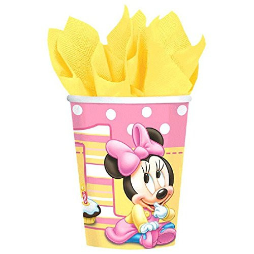 Disney Minnie 1st Birthday Cups, 9 oz.