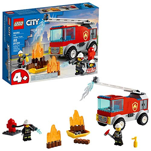 LEGO City Fire Ladder Truck 60280 Building Kit  Fun Firefighter Toy Building Set for Kids, New 2021 (88 Pieces)