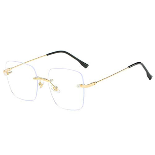 PLMOKN Blue Light Blocking Glasses Anti Eyestrain, Gaming Glasses, TV Glasses for Women Men, Anti UV, Anti Glare, Gold