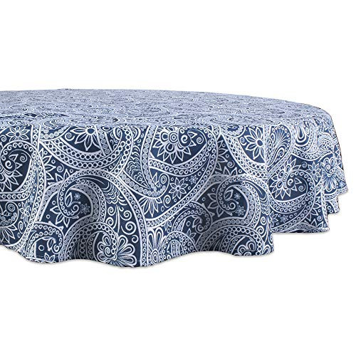 DII Outdoor Table Linens Blue Paisley, 60" Round