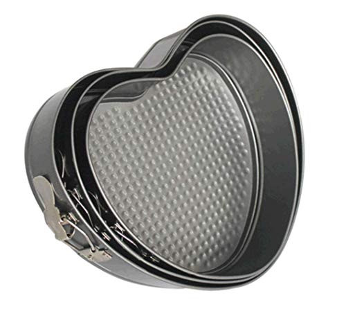 Falytemow Nonstick Springform Pan with Removable Bottom 3 Pieces Cake Molds of Heart Leakproof Cheesecakes Pan Bakeware Set (3pcs Heart,, black) Falytemow Nonstick Springform Pan with Removable Bottom 3 Pieces Cake Molds of Heart Leakproof Cheesecakes Pan Bakeware Set (3pcs Heart,, black)
