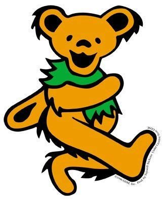 Grateful Dead - Large Orange Dancing Bear - Sticker / Decal