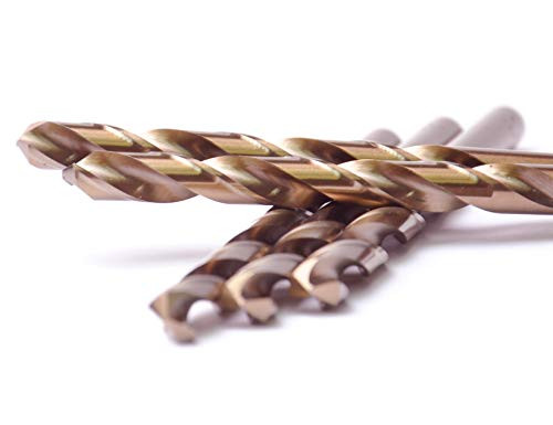 5 Pcs Pack 23/64" Inch M35 HSS Cobalt Drill Bit Jobber Length Drill Bits Twist Drill Bits 135 Deg. Split Point Drilling Steel, Meteal, Iron.