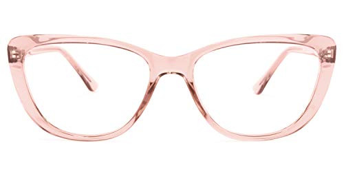 Zeelool Stylish TR90 Oversized Cat Eye Blue Light Blocking Glasses for Women Qamar OT092341-02 Pink