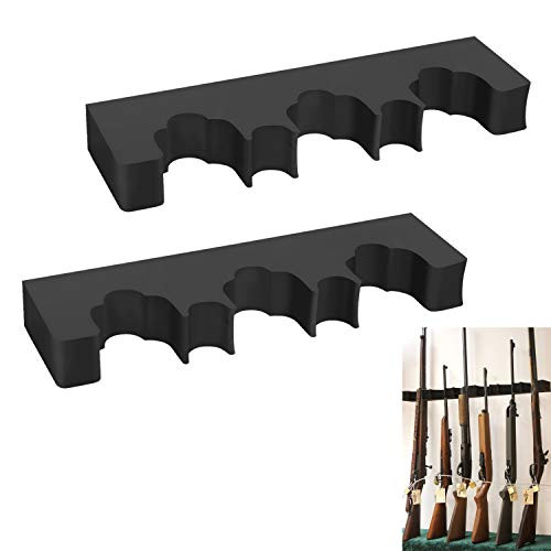 Mind and Action Portable Foam Rifle Rack Universal Gun Barrel Holder with Magnetic Strip and Hook Strip, Gun Storage,Gun Rest for Gun Safe Cabinet Indoor Outdoor Wall Mount (3Plus2,Pack 2)