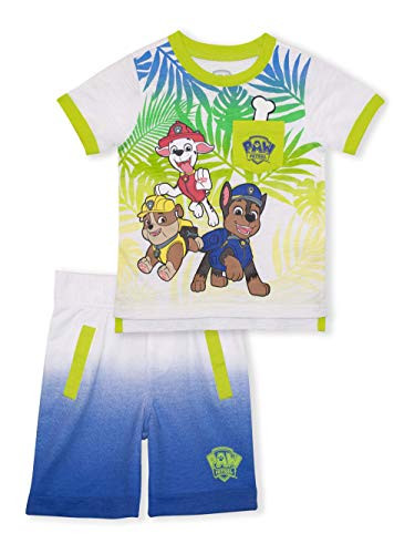 Paw Patrol Short Sleeve Shirt and Shorts Set for Babies and Toddler Boys (5T) White