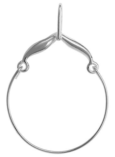 Raposa Elegance Sterling Silver Thin Whale Tail Charm Holder (28 mm diameter - 0.9 mm in thickness)