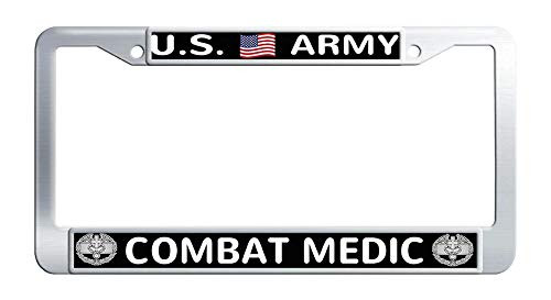 FukongCase US Army Combat Medic License Plate Frame, Military Car Plate Frame Holder