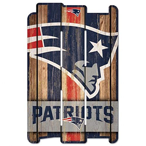 WinCraft NFL New England Patriots Wood Fence Sign, Black WinCraft NFL New England Patriots Wood Fence Sign, Black