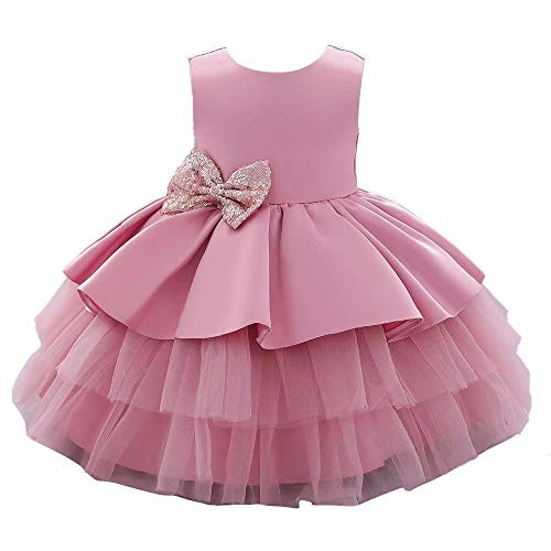 Tsyllyp Toddler Baby Girls 1st Birthday Wedding Party Dress Tutu Christmas Costumes with Big Bowkot