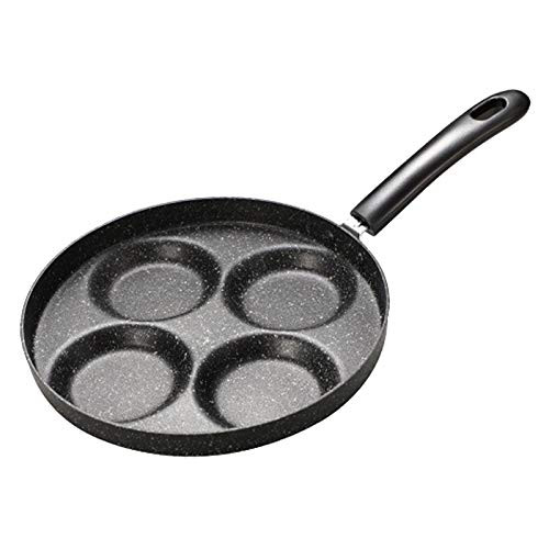 Amdohai 4-Cup Egg Frying Pan Non Stick Egg Cooker Pan 4-Cup Omelette Pan Round Burger Pancake Pan Aluminium Alloy Egg Pan Cookware for Gas Stove