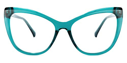 Zeelool Stylish TR90 Oversized Cat Eye Blue Light Blocking Glasses for Women Shelby OT414973-03 Blue