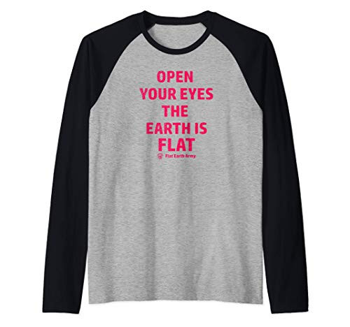 Open your eyes the earth is flat Raglan Baseball Tee