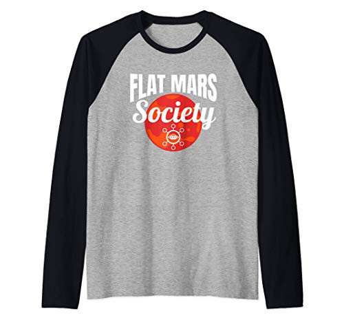 Flat Mars Society Funny Gifts Alien UFO Space Meme Raglan Baseball Tee
