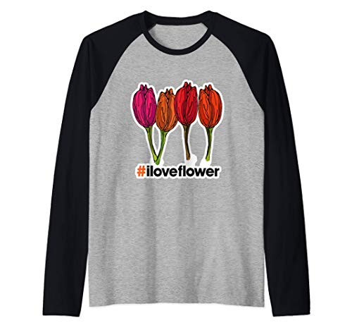 Flower Tulips for Mom Garden - A Perfect Mother's Day Gift Raglan Baseball Tee Flower Tulips for Mom Garden - A Perfect Mother's Day Gift Raglan Baseball Tee