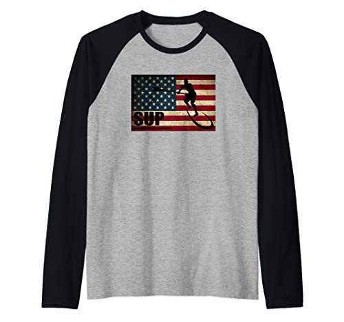 SUP Stand Up Paddle BoardingWater Sports Surf Board Surfing Raglan Baseball Tee