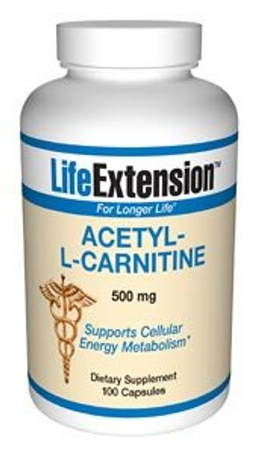 Life Extension Acetyl L-carnitine 500 mg 100 Vegetarian Capsules