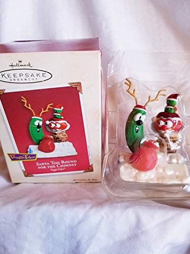 Hallmark 2002 Ornament Veggie Tales Santa Too Round for The Chimney