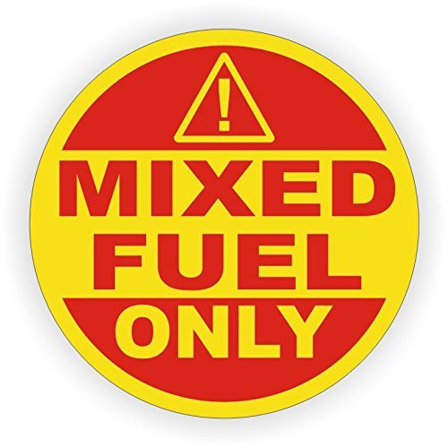 Mixed Fuel Only Vinyl 2" Round Decal - Sticker - Label 50:1 Fuel Gas Door Label Weatherproof