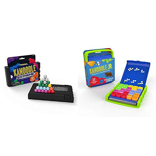 Educational Insights Kanoodle Extreme - Brain Twisting 2-D  and  3-D Puzzle Game - Featuring Over 300 Challenges  and  Kanoodle Jr. - Brain Boosting Puzzle Game for Kids - Featuring 60 Challenges