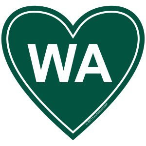 Washington Sticker "Wa" Heart Shaped Vinyl Decal Great Heart Vinyl Waterproof Label Apply Decal To Water Bottle Laptop Cooler Bumper Tumbler Oval