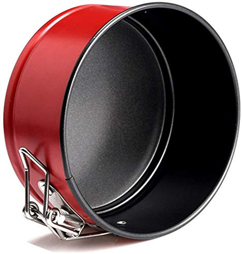 4.7" Mini Springform Cake Pan, Round Cake Molds Nonstick Deep Dish Pans, Cheesecake Baking Pan with Removable Bottom, Red