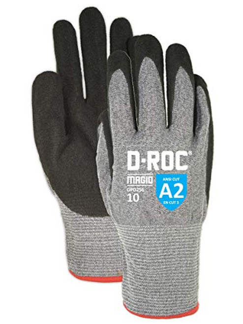 Magid D-ROC Hyperon GPD256 Foam Nitrile Palm Coated Work Gloves  Cut Level A2 (12 Pair)