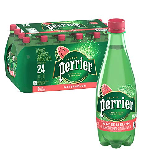 Perrier Watermelon Flavored Carbonated Mineral Water, 16.9 Fl Oz (24 Pack) Plastic Bottles