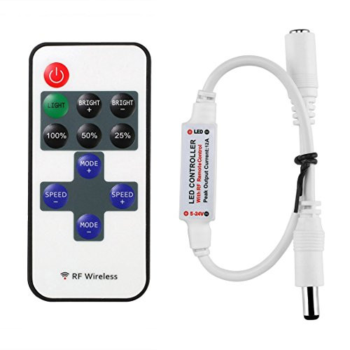 JOYLIT RF Wireless Remote Control Mini Dimmer DC 5V-24V 12A For Single Color LED Strip Light