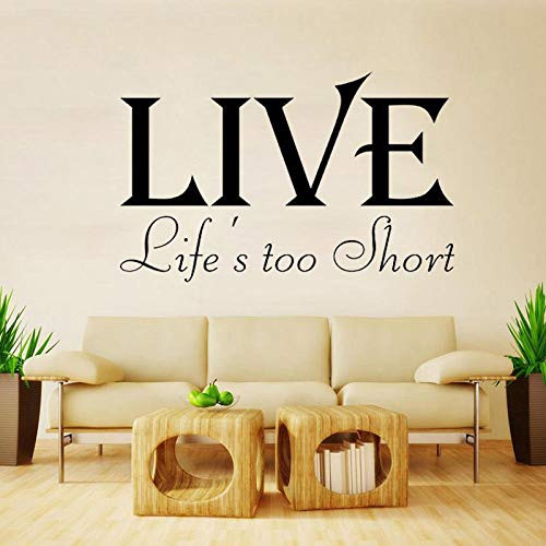 Wall Stickers Murals Wall Sticker Love Life's Too Short Quotes Art Decor PVC Decal Self-Adhesive Home Decoration 65Cmx40Cm