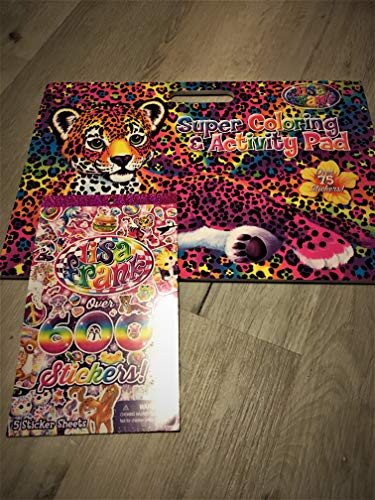 Lisa Frank Coloring and Activity Pad with 75 Bonus Stickers  and  Sticker Book ~ Over 600 Stickers (2 Items)
