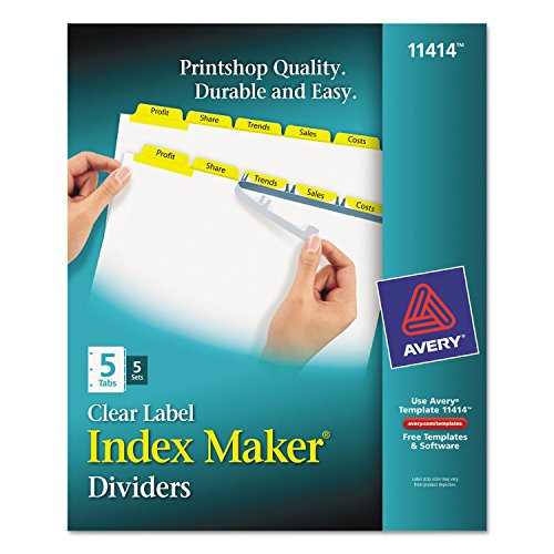 AVE11414 - Avery Index Maker Punched Clear Label Tab Divider