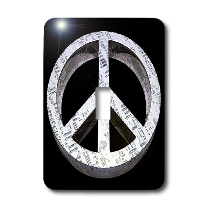 3dRose LLC lsp_19231_1 Peace Pass it on a Rough and Worn Metal Three Dimensional Sign - Single Toggle Switch