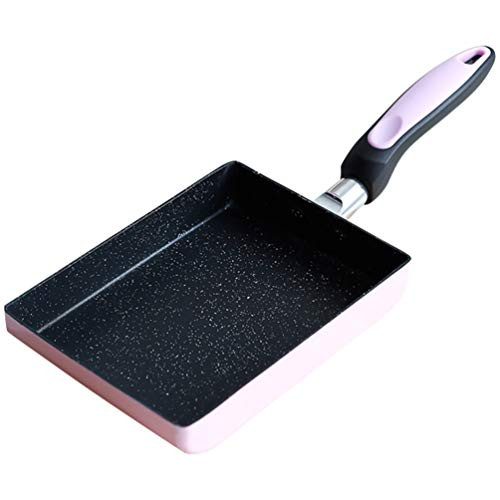 HEMOTON Tamagoyaki Pan Japanese Omelette Rolled Egg Pan Square Pan Non- Stick Ceramic Coating Mini Frying Cooker Random